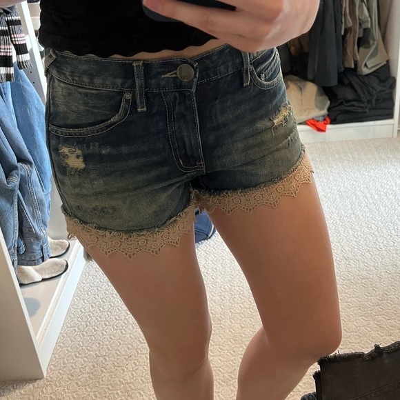 SOLD Free people denim & lace shorts - Picture 6 of 6